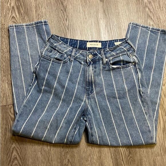 PacSun Blue and white striped Women's Mom Jeans size 25 - Picture 4 of 7